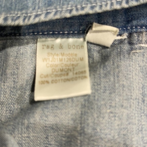 NWT Rag & Bone Cut Out Back Denim Romper MSRP $328 SZ L - Picture 7 of 7